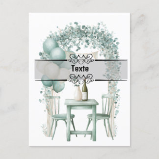 Design Invitation vert sauge à personnaliser インビテーションポストカード