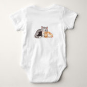 Design - Kitten Family Cuddle Portrait - T-Shirt ベビーボディスーツ (裏面)