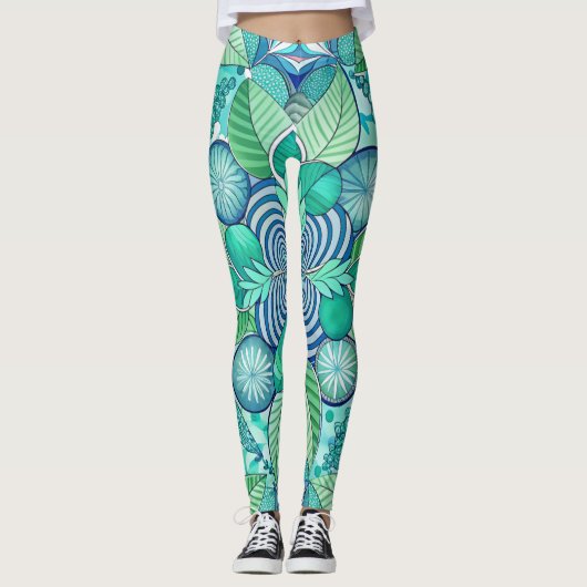 Design-Leggings mit ausgefallenem Muster レギンス (正面)