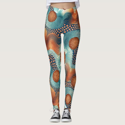 Design-Leggings mit ausgefallenem Muster  レギンス (正面)