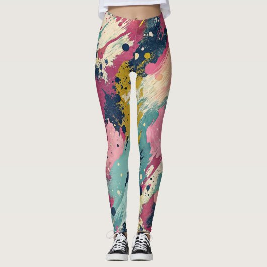 Design-Leggings mit ausgefallenem Muster レギンス (正面)