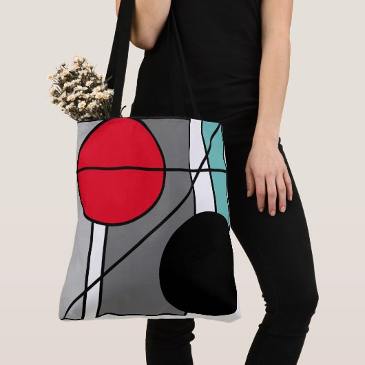 Design "Lignes et ronds" トートバッグ (クローズアップ)