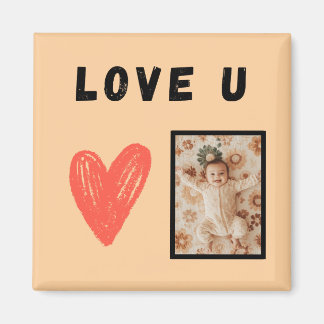 Design LOVE U cœur avec photo personnalisable  マグネット