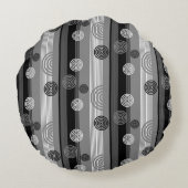 Design moderne en Noir et Blanc ラウンドクッション (裏面)