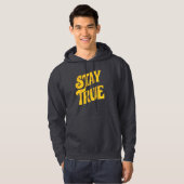 Design Motivant 'Stay True' en Or Texturé パーカ (正面フル)