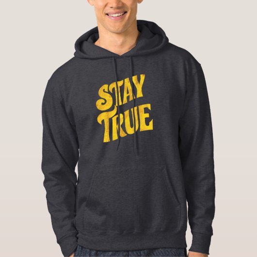 Design Motivant 'Stay True' en Or Texturé パーカ (正面)