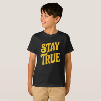 Design Motivant 'Stay True' en Or Texturé Tシャツ