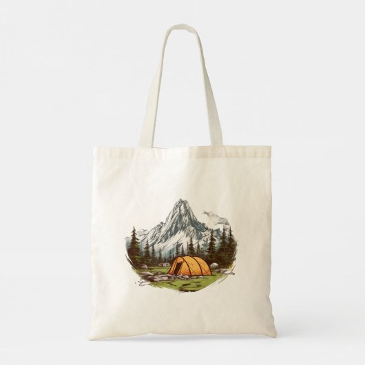 Design mountain camping scene トートバッグ (裏面)