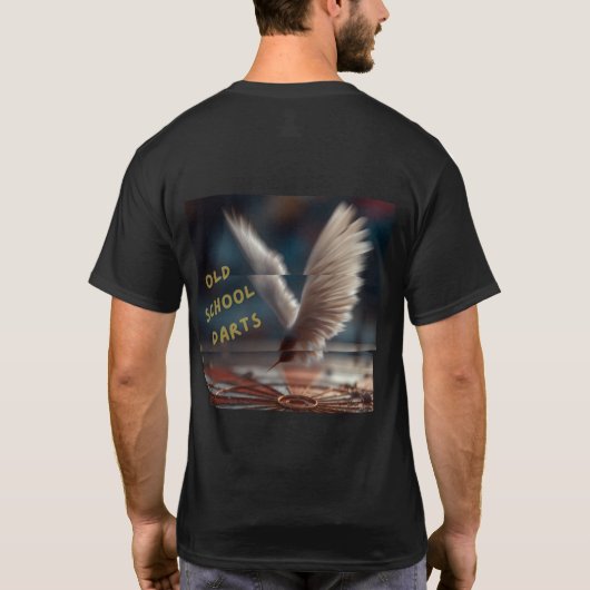 Design Old School Darts fléchette rétro plume Tシャツ (裏面)