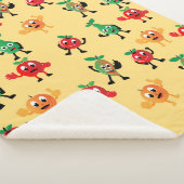 Design patterns with cute fruit character shapesab シェルパブランケット (3/4)