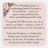 Design Pink Roses & Doves スクエアシール (正面)