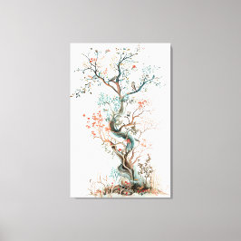 design Plant - Artistic Floral Tree キャンバスプリント
