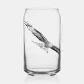 Design Rotmilan im Flug schwarzweiss ガラス缶 (正面)