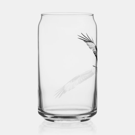 Design Rotmilan im Flug schwarzweiss ガラス缶 (右)