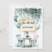 Design save the date vert sauge à personnaliser 招待状 (正面)