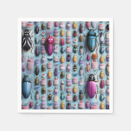 Design scarabées et gâteaux pop pastel chic スタンダードカクテルナプキン (正面)