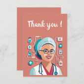 design sympa pour remercier les infirmières サンキューカード (正面/裏面)