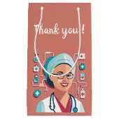 design sympa pour remercier les infirmières スモールペーパーバッグ (正面)