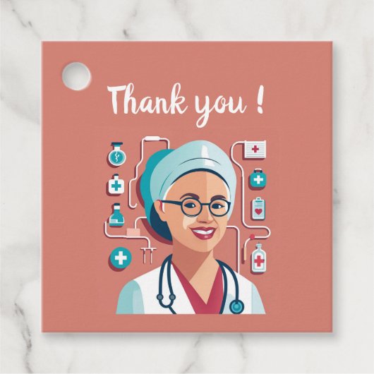design sympa pour remercier les infirmières フェイバータグ (正面)