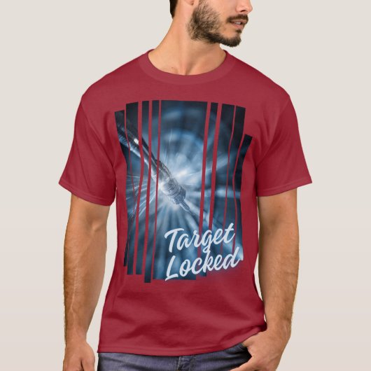Design Target Locked bleu visuel puissant et focus Tシャツ (正面)