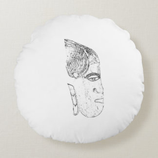 design tête femme africaine ラウンドクッション