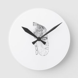 design tête femme africaine ラウンド壁時計