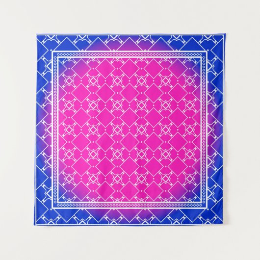 Design with abstract hand drawn geometric pattern タペストリー (正面(横))