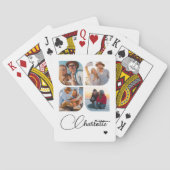 Design Your Own 4 Photo Personalized Name トランプ (裏面)