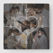 Design Your Own 5 Photo Collage スクエア壁時計 (正面)