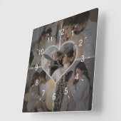 Design Your Own 5 Photo Collage スクエア壁時計 (傾斜)