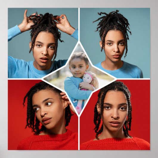 Design Your Own 5 Photo Collage ポスター (正面)