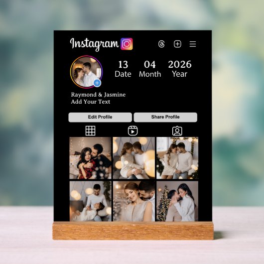 Design Your Own 7 Photo Collage アクリルサイン (ニュートラル)