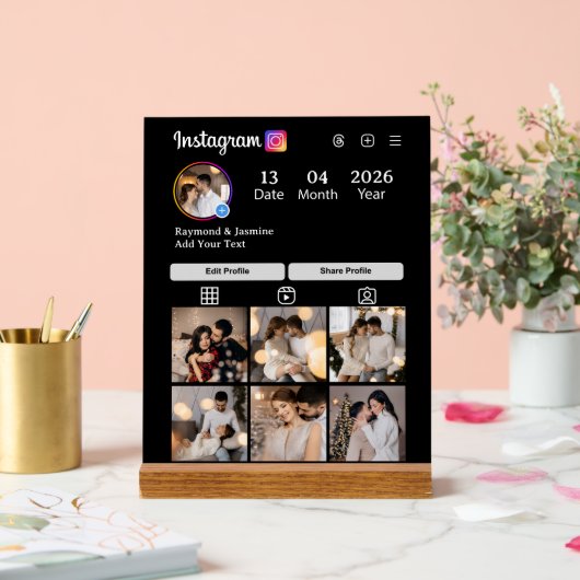 Design Your Own 7 Photo Collage アクリルサイン (ウェディング)