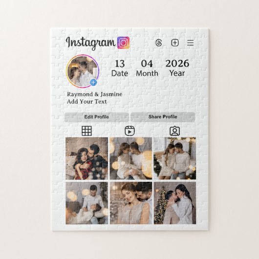 Design Your Own 7 Photo Collage ジグソーパズル (縦)