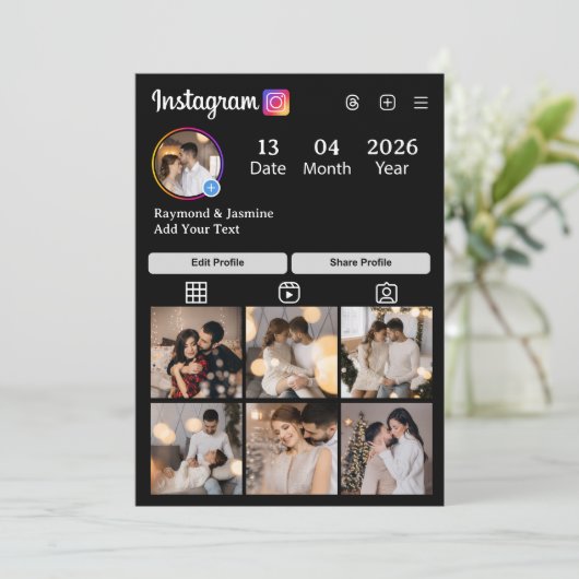 Design Your Own 7 Photo Collage 案内状 (スタンド正面)