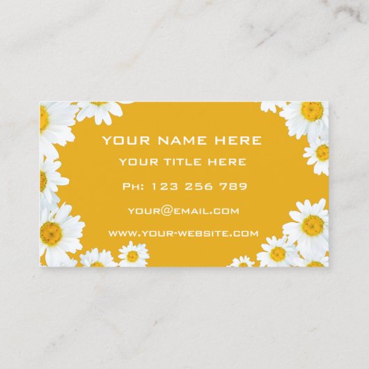 Design Your Own Daisy Business Cards Example 名刺 (裏面)