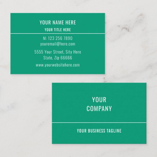 Design Your Own Green Business Cards Example 名刺 (正面/裏面)