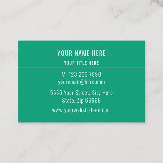 Design Your Own Green Business Cards Example 名刺 (正面)