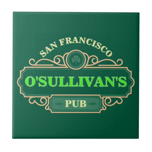 Design Your Own Green Irish Pub San Francisco Beer タイル (正面)