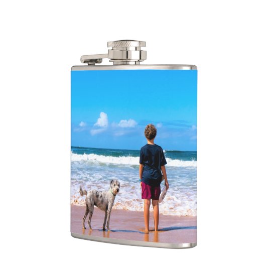 Design Your Own Pet Photo Flask フラスク (左)