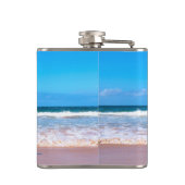 Design Your Own Pet Photo Flask Gift Custom Text フラスク (裏面)