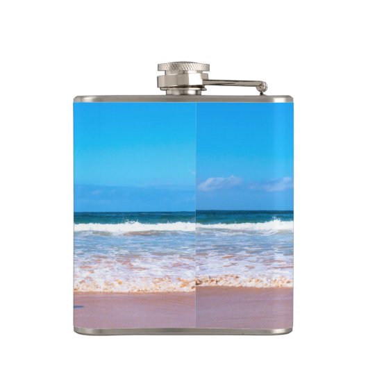 Design Your Own Pet Photo Flask Gift Custom Text フラスク (裏面)