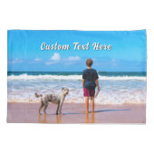 Design Your Own Pet Photo Pillow Cases Custom Text 枕カバー (裏面-左)