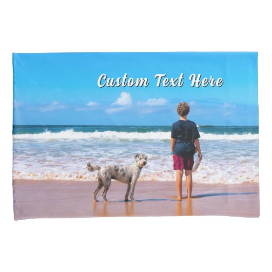 Design Your Own Pet Photo Pillow Cases Custom Text 枕カバー (正面右)