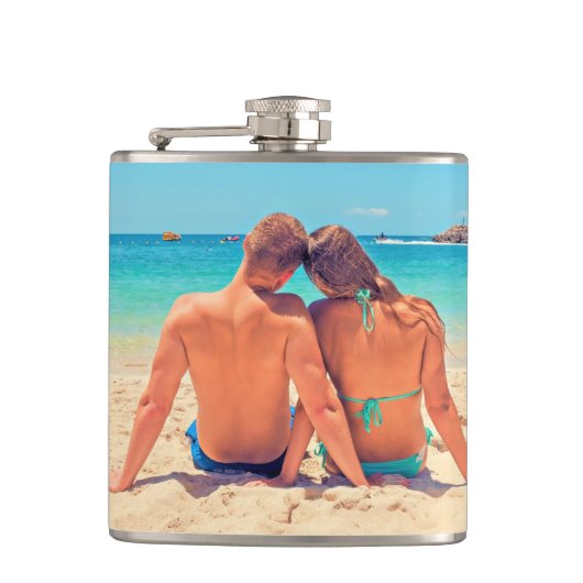 Design Your Own Photo Flask Gift Personalized フラスク (正面)