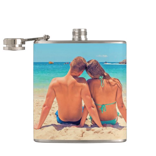 Design Your Own Photo Flask Gift Personalized フラスク (オープン)