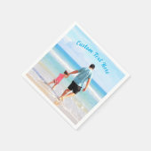 Design Your Own Photo Napkins Custom Text Name スタンダードカクテルナプキン (角)