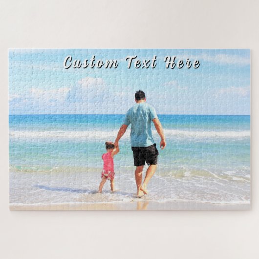 Design Your Own Photo Puzzle Gift with Text Name ジグソーパズル (横)