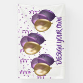 Design Your Own Purple Party 横断幕 (縦)