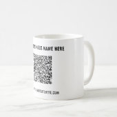 Design Your Own QR Code Coffee Mug Custom Text コーヒーマグカップ (正面右)
